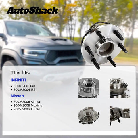 Easy-Install Front Wheel Bearing Hub Assembly Repair Kit Left or Right Replacement for 2000-2008 Nissan Maxima, close-up view