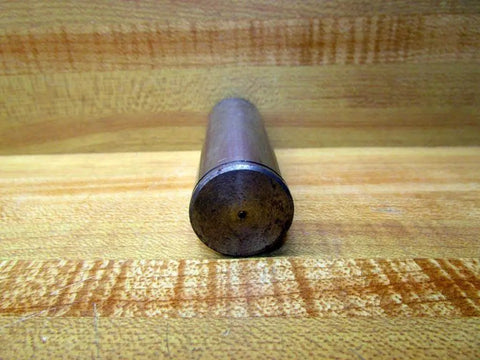 Close-up of Rexroth Bosch 1 Inch Pivot Pin R433012623, 3.5 inch length, on wooden surface for machinery applications.