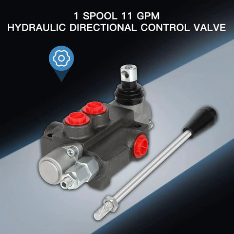 Heavy Duty Hydraulic Flow Control Valve With One Spool And 11 GPM Capacity, G One Half Inch Ports, Adjustable Relief