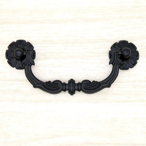 Six Pcs Vintage Black Drawer Pulls Handles Metal Bail Pulls For Cabinets And Furniture Durable Zinc Alloy With Anti Rust Finish