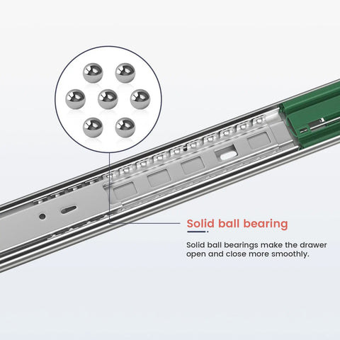 22 Inch Soft Close Drawer Slides Built To Last Heavy Duty Side Mount 100Lb Capacity Full Extension Ball Bearing Cabinet Glides close-up