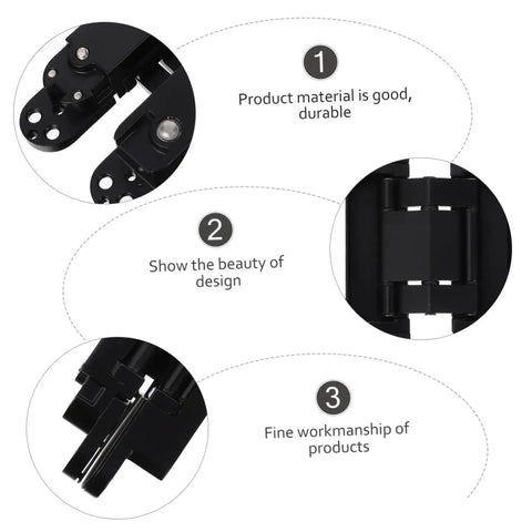 Concealed Hidden Door Hinge With Adjustable Alignment Satin Finish For Wooden Doors 180 Degree Swing Heavy Duty 40kg Load Capacity Prevent Pinching Metal Door Hinge By NUOBESTY, black hinge, close-up of design and material.