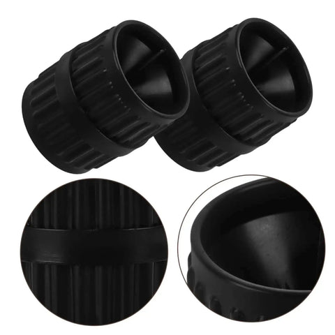 2 Pack Deburring Tool Inner And Outer Reamers For Water Pipes Portable tubing reamer in black for removing sharp edges and preventing leaks.
