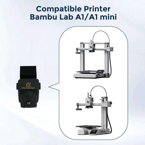 2 Pack A1 Mini A1 Hotend Kit With 0.4mm Hardened Steel Nozzle, compatible with Bambu Lab A1 and A1 Mini printers shown in image.