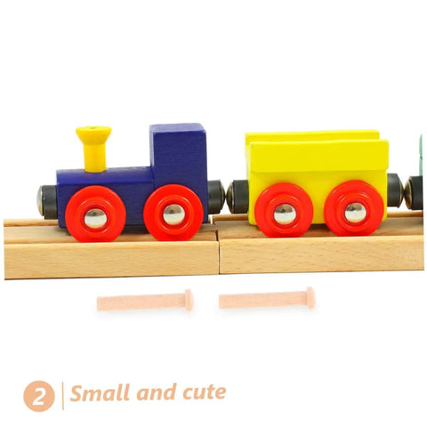 Miniature Wooden T Shaped Pin Nails Set For Crafts And Woodworking 20 Pcs Great For Fine Detail Work Like Train Wheel Models Solid Wood Pins For Precise Assembly DIY Ready shown with toy train wheels.
