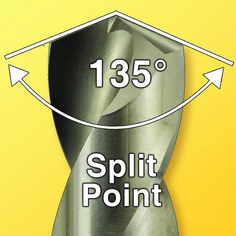 Close-up of No 29 Wire Gauge Drill Bit For Stainless Steel And Hard Metals Plastic And Wood M2 High Speed Steel 135 Degree Split Point.