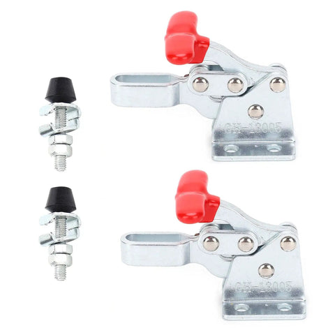 Heavy Duty Quick Release Clamp For Woodworking Jigs And Fixtures, Hold Down Toggle Clamp With Horizontal Elbow Design, 2 Piece Set