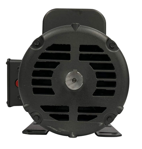 Front view of 5HP Single Phase Electric Motor For Air Compressors 208 230V 3450 RPM Seven Eighths Inch Shaft 1.15 Service Factor Made In USA