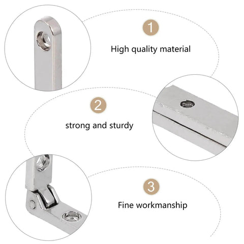 10 Pieces Zinc Alloy Jewelry Box Hinges 90 Degree Wooden Box Hinges for Miniature Furniture Case Detail View
