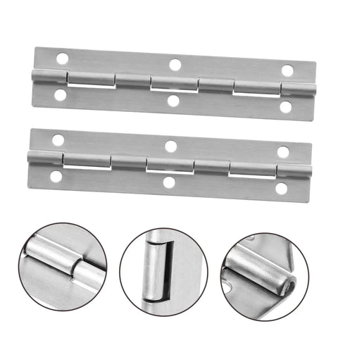 Stainless Steel Beefy Heavy Duty Piano Hinges Set Of 2 Continuous Hinge For Cabinets Doors And Boats 6 Inch Length