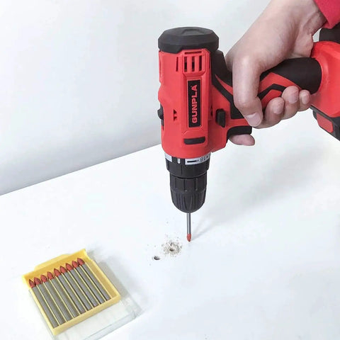 Versatile 10 Piece Drill Bit Set For Glass Tile Concrete Brick Wood Plastic Six Millimeter Cemented Carbide Masonry Bits With Alloy Steel Construction Heavy Duty All Around Drill Bits By Gunpla used in a drill