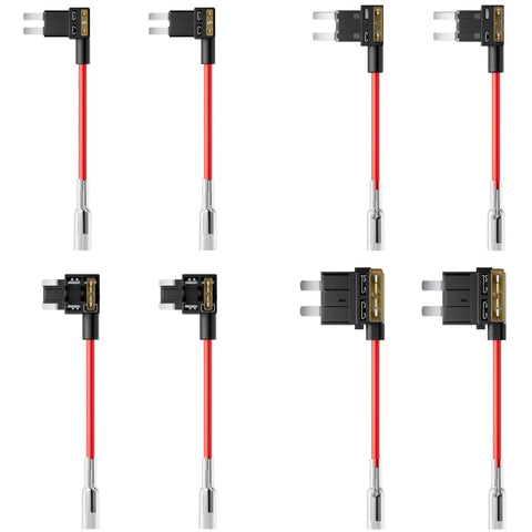 Dash Cam Hardwire Kit With Voltage Indicator 9.8 Ft Power Harness Red ACC Power Yellow Constant Power Black Ground connectors