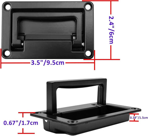 Recessed Flush Pull Handles For Deck Hatches Black Two Piece Set Made From Heavy Duty Zinc Alloy Rust Resistant With Built In Bumper Post