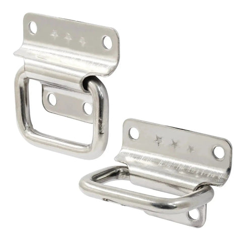 4 Piece Stainless Steel Foldable Chest Handles 2 Inch With Screws For Toolbox Doors And Chests, Rust Resistant Durable Pull Handles