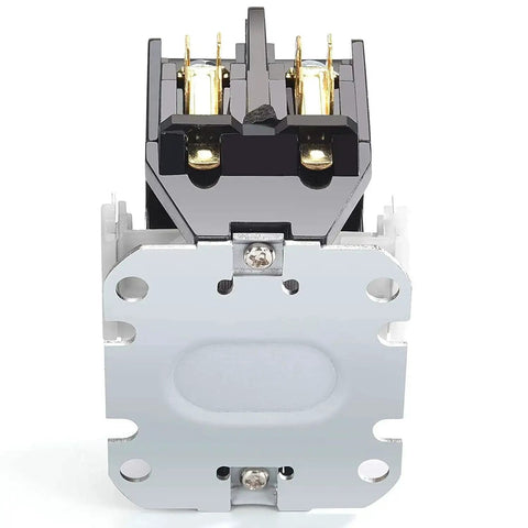 Front view of One Pole Heavy Duty Air Conditioner Contactor 30 Amp 24V Coil for Condenser and Compressor HVAC, showing terminals and mounting base.