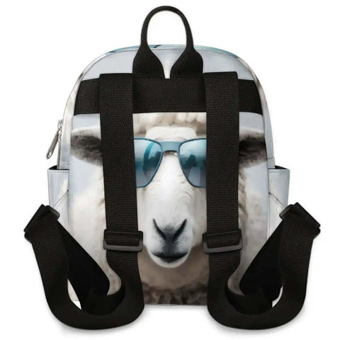 Mini Backpack Purse For Women With Adjustable Straps, Cute Sheep Print Small Daypack, Go To Everyday Carry Bag For Travel, Work, School, And Daily Errands