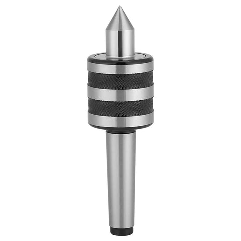 Front view of MT2 Lathe Live Center Pro Grade High Accuracy 0.0004 Inch 60 Degree Tip For Wood And Metal Turning Built From Premium 40Cr