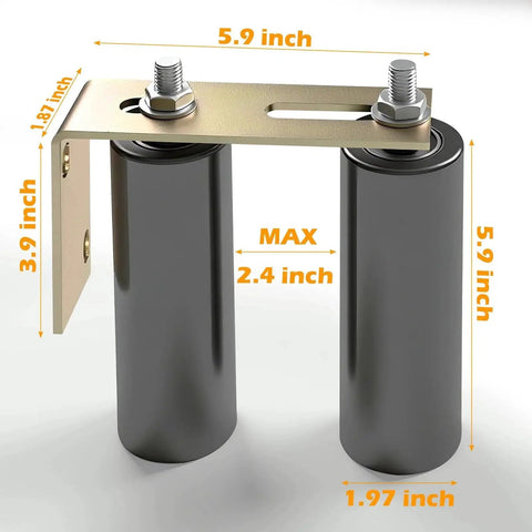 6 Inch Gate Roller Guide With L Bracket Heavy Duty Adjustable Sliding Gate Roller Kit with nylon rollers and steel bracket