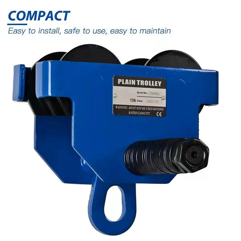 Heavy Duty I Beam Trolley With 4400 Lbs Capacity For Push Operation On Standard Or Wide Flange I Beams, close-up