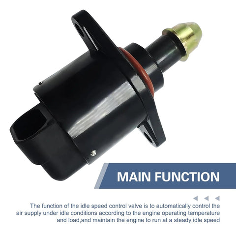 Icyfond black idle air control valve for cars, IAC with mounting ears and brass tip