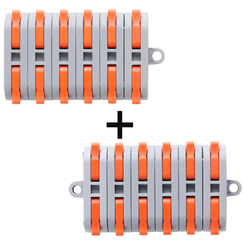 XHF 31-piece lever wire nut set, gray housings with orange levers for 28–12 AWG inline splices