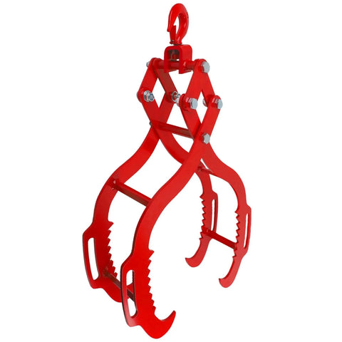 32 Inch Heavy Duty Log Tongs With Serrated Claw Eagle Design, red steel, 2700 lbs lifting capacity, for trucks, ATVs, tractors, forklifts