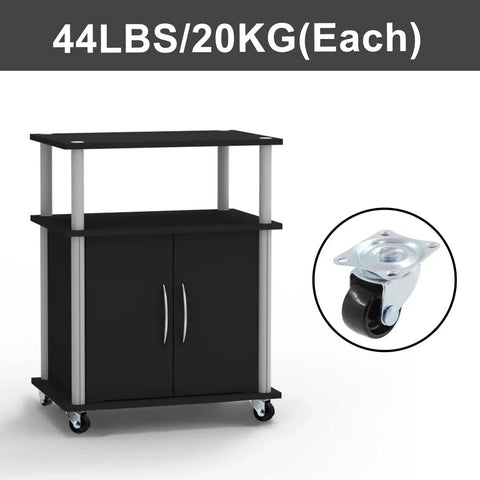 1 Inch Diameter Swivel Caster Wheels With Rubber Base And Rectangle Top Plate Bearing Heavy Duty 8 Pack Load Capacity 20 Kg Each Ideal For Furniture Equipment Carts Cabinets And Industrial Use