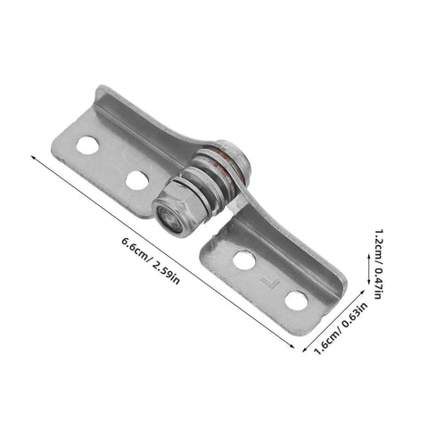 Stainless Steel Torque Hinge Set With Damping For Doors Cabinets And Windows 0.8 Nm, side view shows measurements, 2 pack.