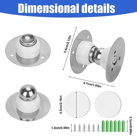 Magnetic Exterior Door Catch For RVs And Campers Strong Metal Latch White, showing various dimensions and components.