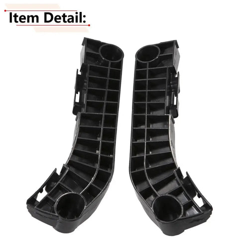 Front Bumper Bracket for Toyota Camry 2007 to 2011 Driver Passenger Side, black plastic pair, top view