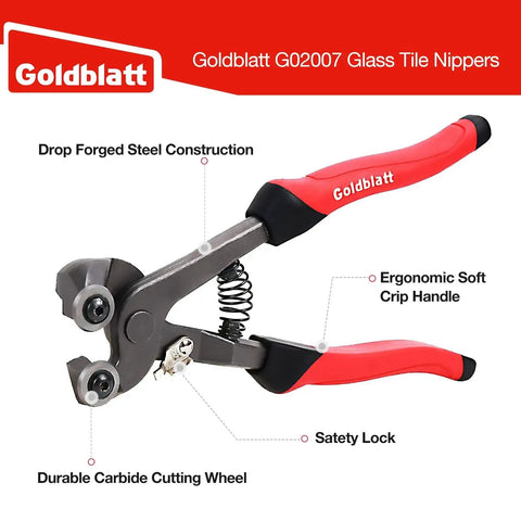 Two Piece Glass Tile Nippers Set With Heavy Duty Carbon Steel Nippers And Soft Grip Handles For Mosaic And Ceramic Tile Cutting Wheel Nipper Use By Goldblatt
