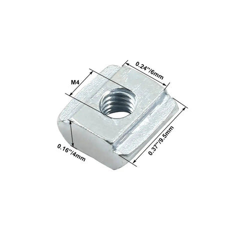 50Pcs 2020 Series Sliding T Nuts Carbon Steel M4 T Slot Nut Hammer Head M3 T Sliding Nuts Fastener Set Dimensions