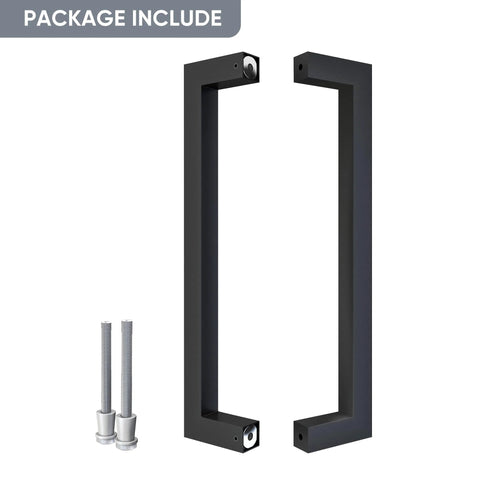 12 Inch Matte Black Push Pull Bar Handle For Sliding Barn Doors And Garages, Heavy Duty Double Sided Door Hardware, Easy To Install With Two Screws, Carbon Steel Construction, Rust Resistant Powder Coat