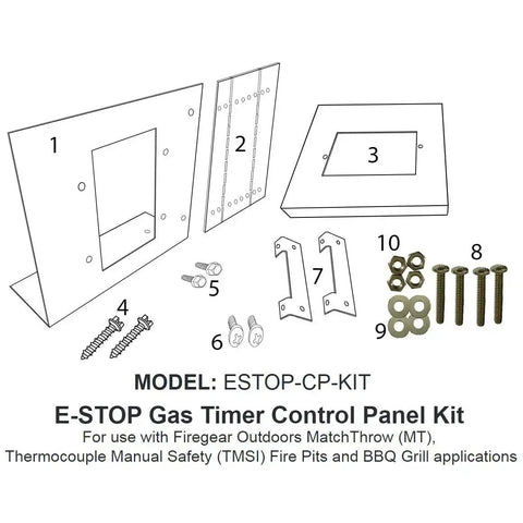 E Stop Timer Gas Panel Control Kit For Paver Enclosures Easy Mount All In One Setup With Face Plate SRW Bracket And Extender