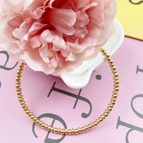 Gold tone rondelle bracelet with 2000 Pcs 4mm Flat Round Disc Spacer Beads For Bracelet And Necklace Making, floral backdrop