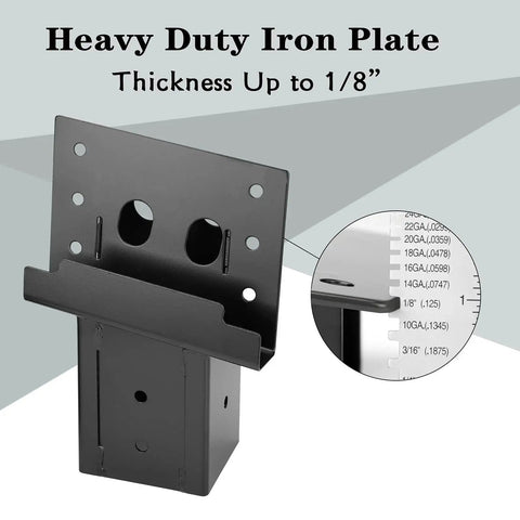Outdoor 4x4 Compound Angle Brackets For Deer Stands And Hunting Blinds Set Of 4 showing heavy-duty iron plate thickness.