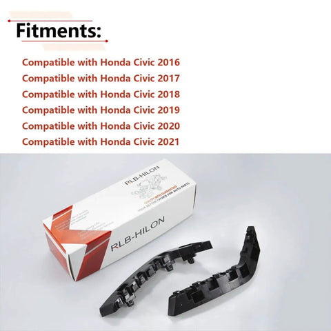 Honda Civic Front Bumper Bracket Pair 2016 2021 Driver And Passenger Side shown with packaging