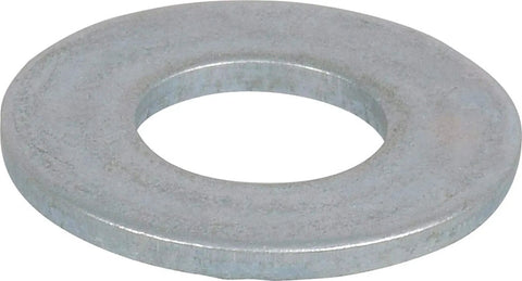 Close-up of a zinc-plated steel washer, related to Hex Head Sleeve Anchor Three Eighths Inch By Three Inch Concrete Brick Block Expansion Anchors.