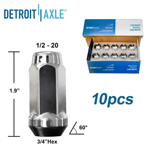 10 chrome lug nuts packaging 1.9 inch size for 4WD Wheel Bearing Hubs Kit For Jeep Commander 2006 2010 and Grand Cherokee 2005 2010