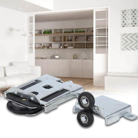 Easy Install Replacement Roller Wheel Kit For Steel Framed Mirror Closet Doors Sliding Door Pulley Wheel Set in living room
