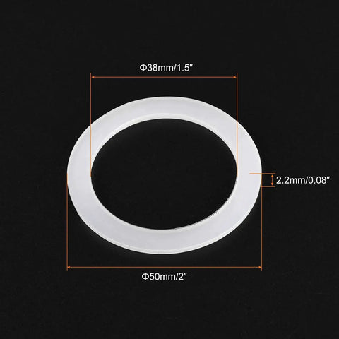 Silicone Gasket Seal For 1 Cup Coffee Pot Replacement Ring 38x50x2.2mm fits aluminum coffee maker, leak-proof accessory.