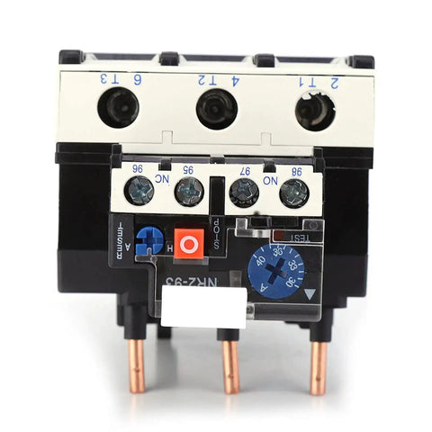 Front view of Thermal Overload Relay 30 93A 690V for Motor Protection with 1NO1NC auxiliary contacts, plug and play installation.