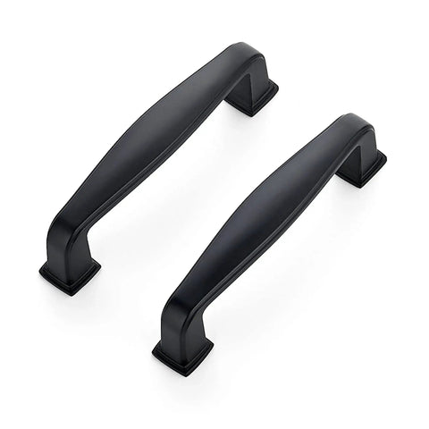 30 Pack Solid 3 Inch Cabinet Handles Matte Black Zinc Alloy Pulls for Kitchen Cupboards and Drawers, shown in close-up view.
