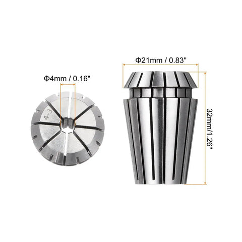 ER20 Spring Collet Chuck 4mm Clamping Diameter, 0.015mm Ultra Precision Tolerance, 40Cr Steel Construction