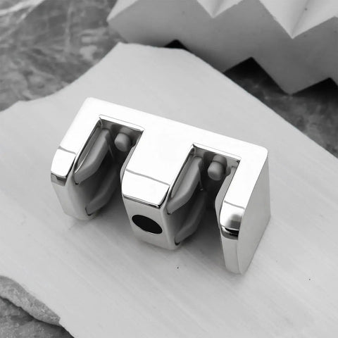 4 Pieces 8mm Anti Collision Stopper Side Guide For Glass Sliding Doors In Shower Rooms Bathroom Silver Finish, top view.