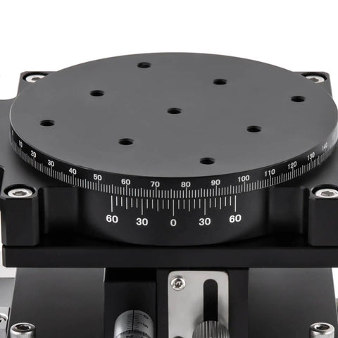 Close-up of 4 Axis 90mm By 90mm Manual Linear Positioning Stage With Sliding Table For Precision Inspection And Equipment Positioning