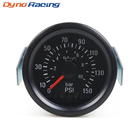 2 Inch Mechanical Oil Pressure Gauge With Yellow LED Dial Light For Cars Reads 0 To 10 Bar Or 0 To 150 PSI 52mm Dial 12V