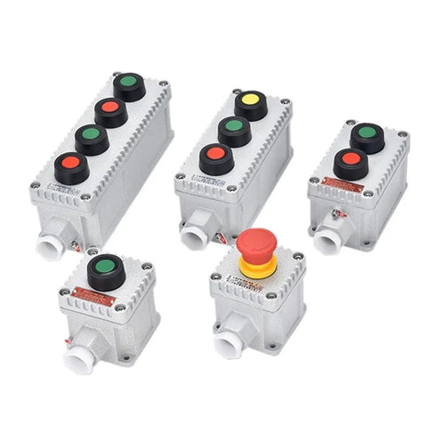 Various models of explosion proof waterproof start stop momentary 10A push button switch for industrial control box IP65 aluminum electrical junction box