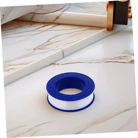 12 Rolls PTFE Plumbers Tape Sealing Tape For Faucet Leaks And High Temperature Plumbing Pipe Sealant For Home Garden DIY Repairs Prevents Leaks And Extends Pipe Life, single roll on marble surface.