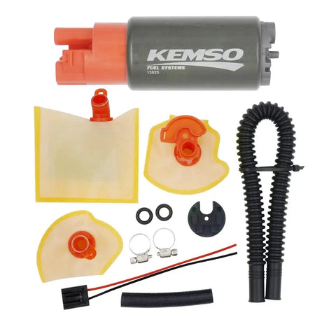 340 LPH Kickass High Performance Fuel Pump with accessories for Subaru and Honda vehicles replaces AEM 50 1215, supports gasoline and E85